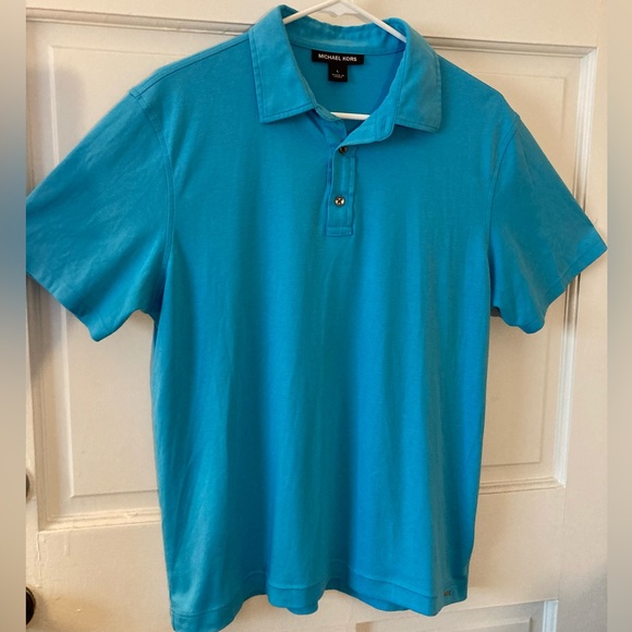 Michael Kors man L Turquoise Polo T Shirt - Picture 2 of 5